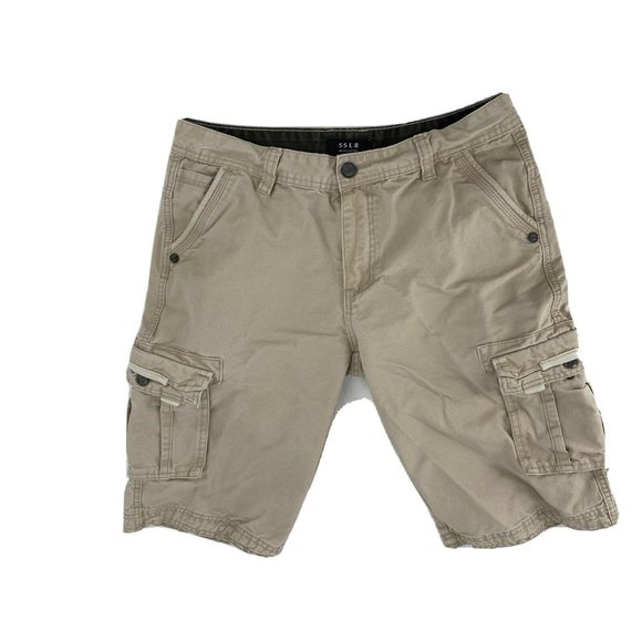 SSLR Other - SSLR Men's Collection Cargo Short Tan Cotton Pockets W34 Inseam - 13